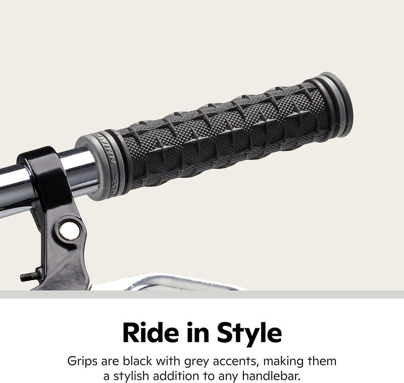 SCHWINN قبضات مقود مريحة، مجموعة من 2، متوافقة مع معظم دراجات البالغين، تناسب المقود، كثافة مزدوجة أو جل لراحة التعامل، وسادة ناعمة، قبضات مقود للدراجة البالغة أو السكوتر - Image 2