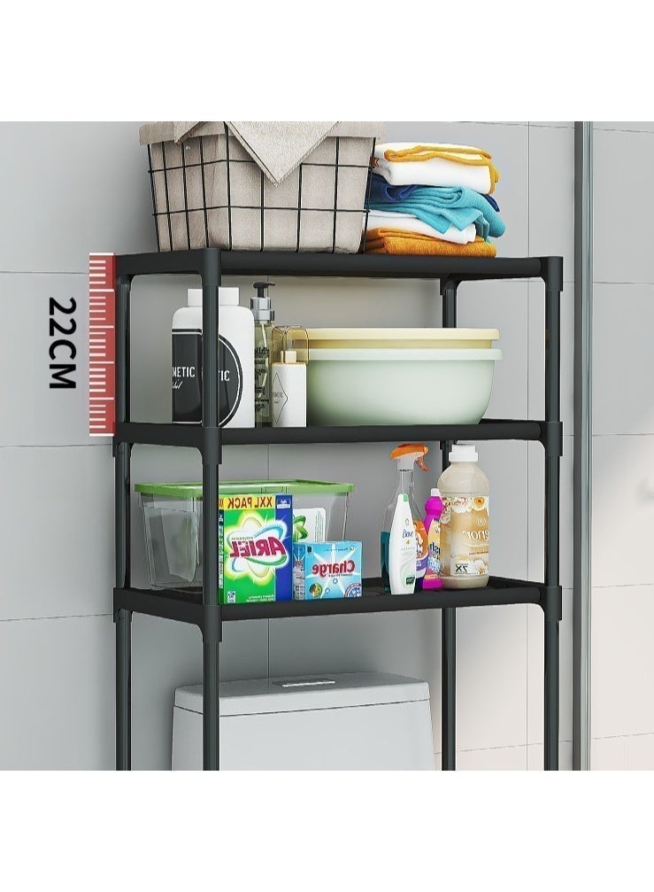 CKIKH three-tier freestanding storage racks can be placed above toilets or washing machines. These space-saving organizers are strong, sturdy, and durable, suitable for use in bathrooms, laundry rooms, homes, and offices. - Image 5