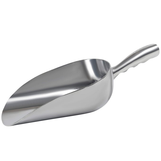 CAST ALUMINUM UTILITY SCOOP 58 OZ ROUND BOTTOM ICE SCOOP FOR MULTIPURPOSE USE WITH FINGER GROOVE HANDLE 58 OZ