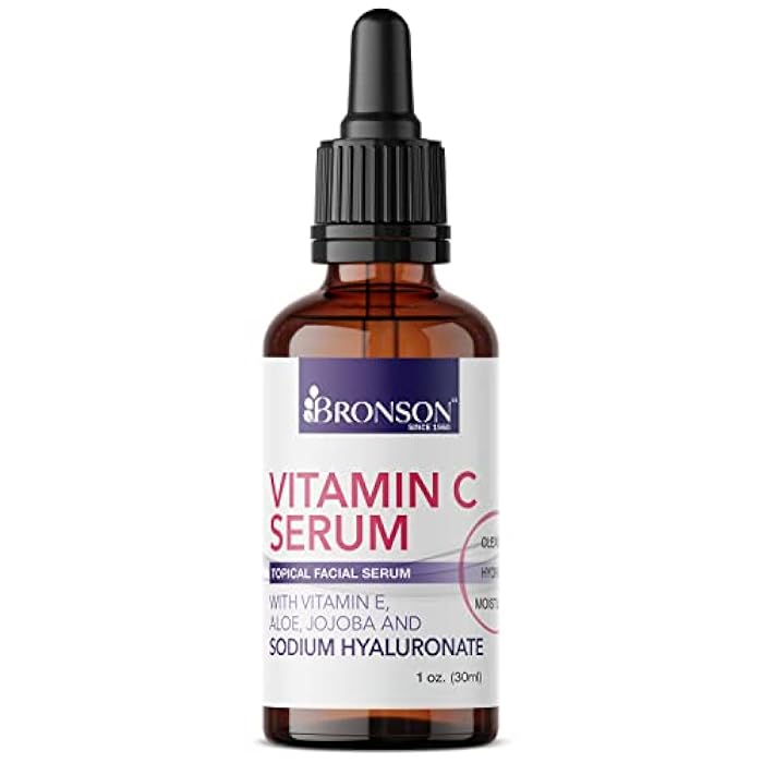 Bronson Vitamin C Serum for Face, Anti Aging Facial Serum with Premium Hyaluronic Acid, Vitamin E, Aloe & Jojoba, Hydrating & Brightening Serum for Dark Spots, Fine Lines and Wrinkles 1 oz. - Image 5