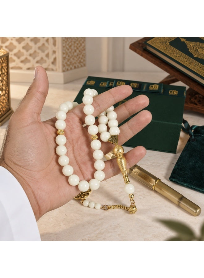 TranquilBeads Luminous Blue Glow Tasbih 33 Beads 10mm with Pen Gift Set, Islamic Misbaha Prayer Beads with Gift Box, Muslim Gift for Men, Ramadan Eid Hajj Umrah Gift - Image 3