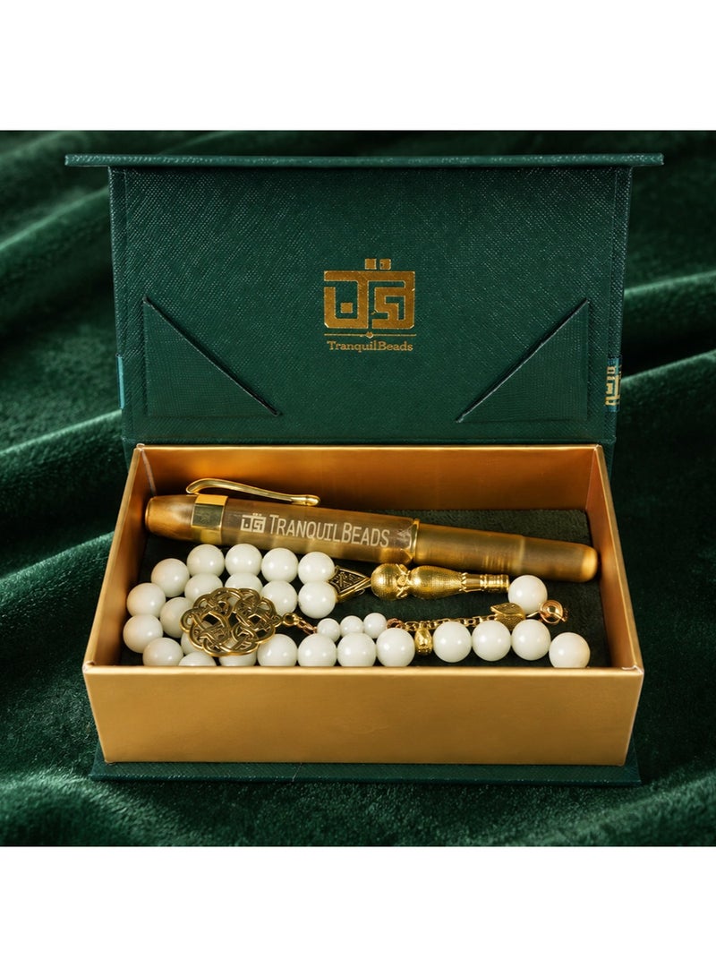 TranquilBeads Luminous Blue Glow Tasbih 33 Beads 10mm with Pen Gift Set, Islamic Misbaha Prayer Beads with Gift Box, Muslim Gift for Men, Ramadan Eid Hajj Umrah Gift - Image 4