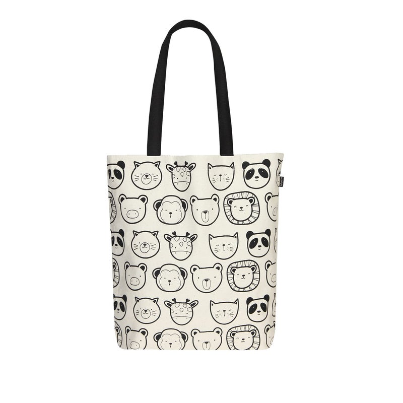 Eco Right Aesthetic Canvas Tote Bag for Women with Zipper Tote Bag for Women for Beach Grocery Travel Work Gym Daily Use