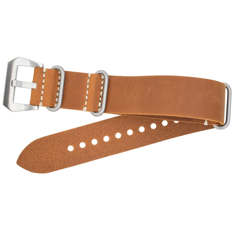 Generic Genuine Leather Watch Strap Vintage NATO StyleReddish brown crazy horse steel buckle 012s Reddish brown crazy horse steel buckle 012s