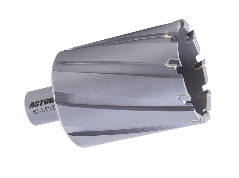 ACTOOL 2-1/8'' Diameter x 2'' Depth of Cut Carbide Tipped TCT ANNULAR Cutter with 3/4'' Weldon Shank - Image 1