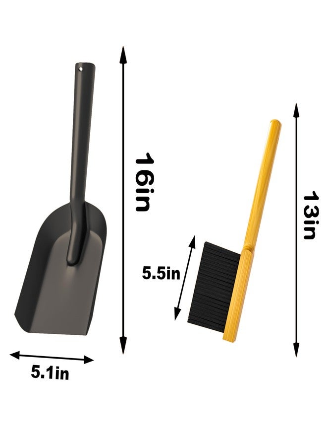 Kingson Fireplace Shovel Black Ash Shovel and Brush, Dustpan Set Small, Durable Steel, Set with Fireplace Dustpan and Brush, Coal Shovel - Image 3