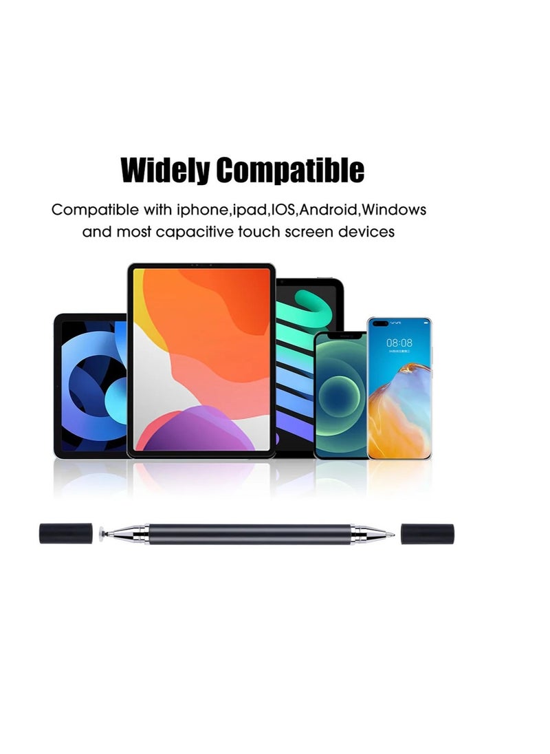 iPad Pen and Ink 2 in 1 iPad Android iOS and Phone Accessories Desktop Touch Pen, 2 Pieces Black White