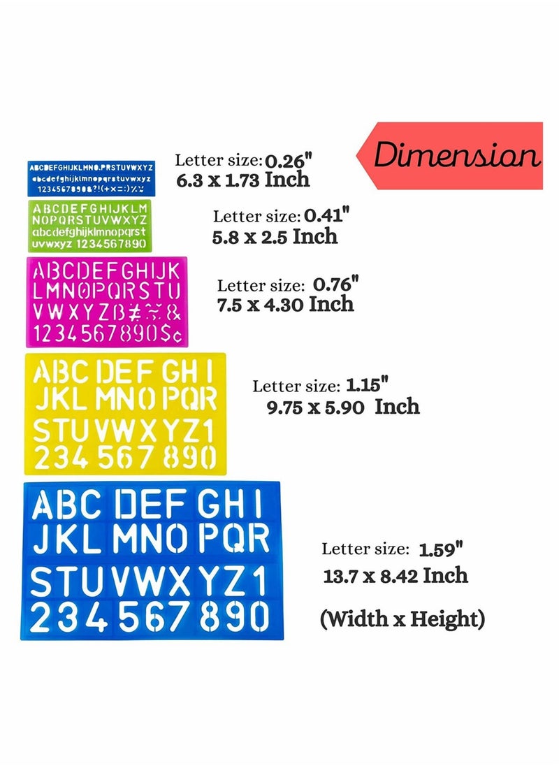 Generic - Pack of 4 Alphabet Letter Stencil Set for Kids and Adults, Painting, Lettering and Drawing Templates, Plastic ABC Stencils for Protest Posters, Arts and Crafts Projects, Random Color - Image 1
