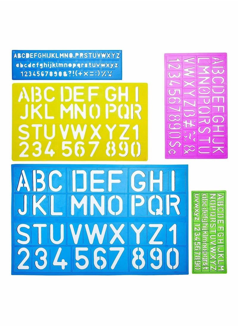 Generic - Pack of 4 Alphabet Letter Stencil Set for Kids and Adults, Painting, Lettering and Drawing Templates, Plastic ABC Stencils for Protest Posters, Arts and Crafts Projects, Random Color - Image 1