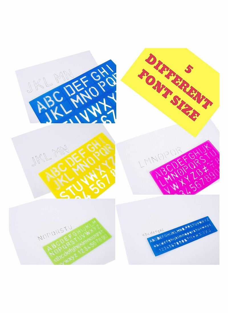 Generic - Pack of 4 Alphabet Letter Stencil Set for Kids and Adults, Painting, Lettering and Drawing Templates, Plastic ABC Stencils for Protest Posters, Arts and Crafts Projects, Random Color - Image 1