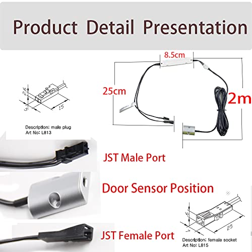 VST Motion Sensor Switch, IR Sensor Switch Door Activated Light Switch for Closet and Under Cabinet Lighting (DC 12/24V 3A) - Image 3