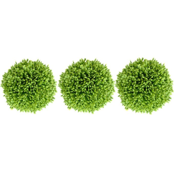 35 INCH DECORATIVE BALLS ARTIFICIAL GREEN PLANT DECORATIVE BALLS BOWL FILLER GREENERY BALLSSET OF 3
