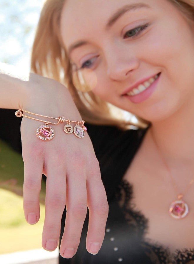 Leafael Superstar Libra Zodiac Expandable Bangle Bracelet Made with Premium Crystals Horoscope Constellation September October Birthstone Rosaline Pink Jewelry, Rose Gold Plated, 7" - Image 4