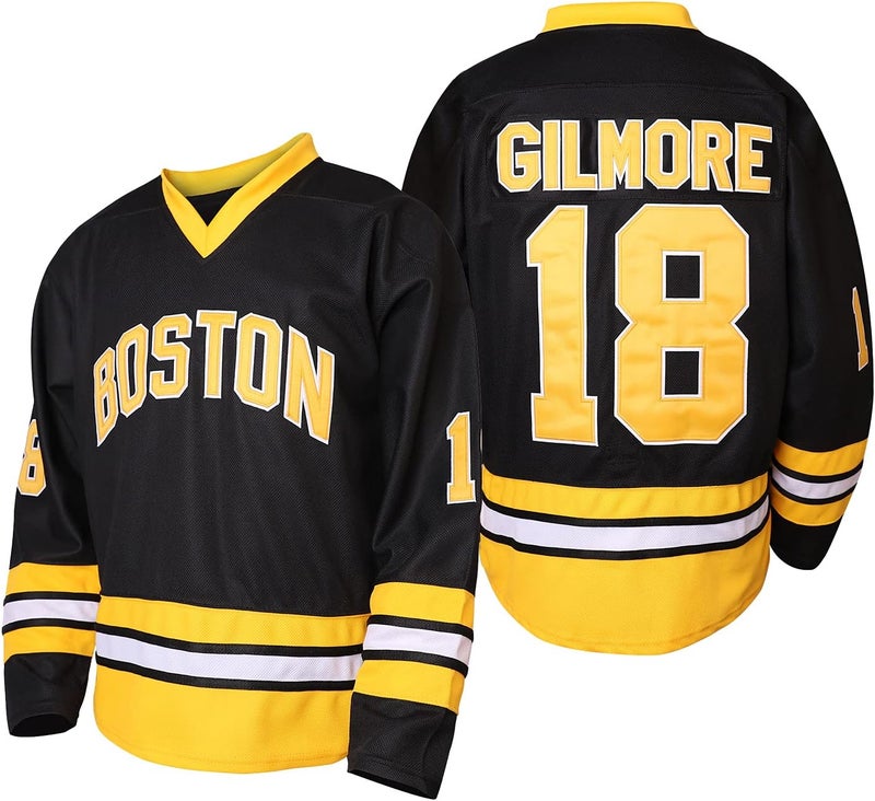 MESOSPERO Happy Gilmore 18 Adam Sandler 1996 Black Ice Hockey Jersey Men - Image 1
