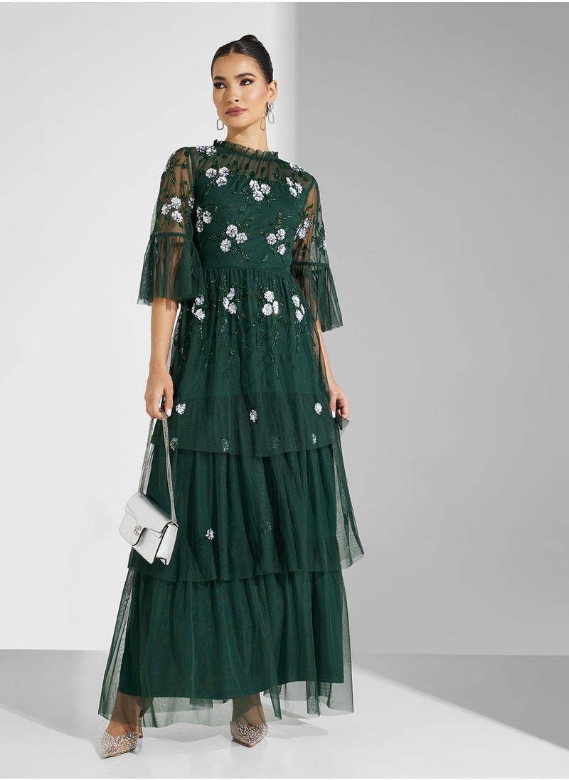 Frock and Frill - High Neck Ruffled Dress - Image 1