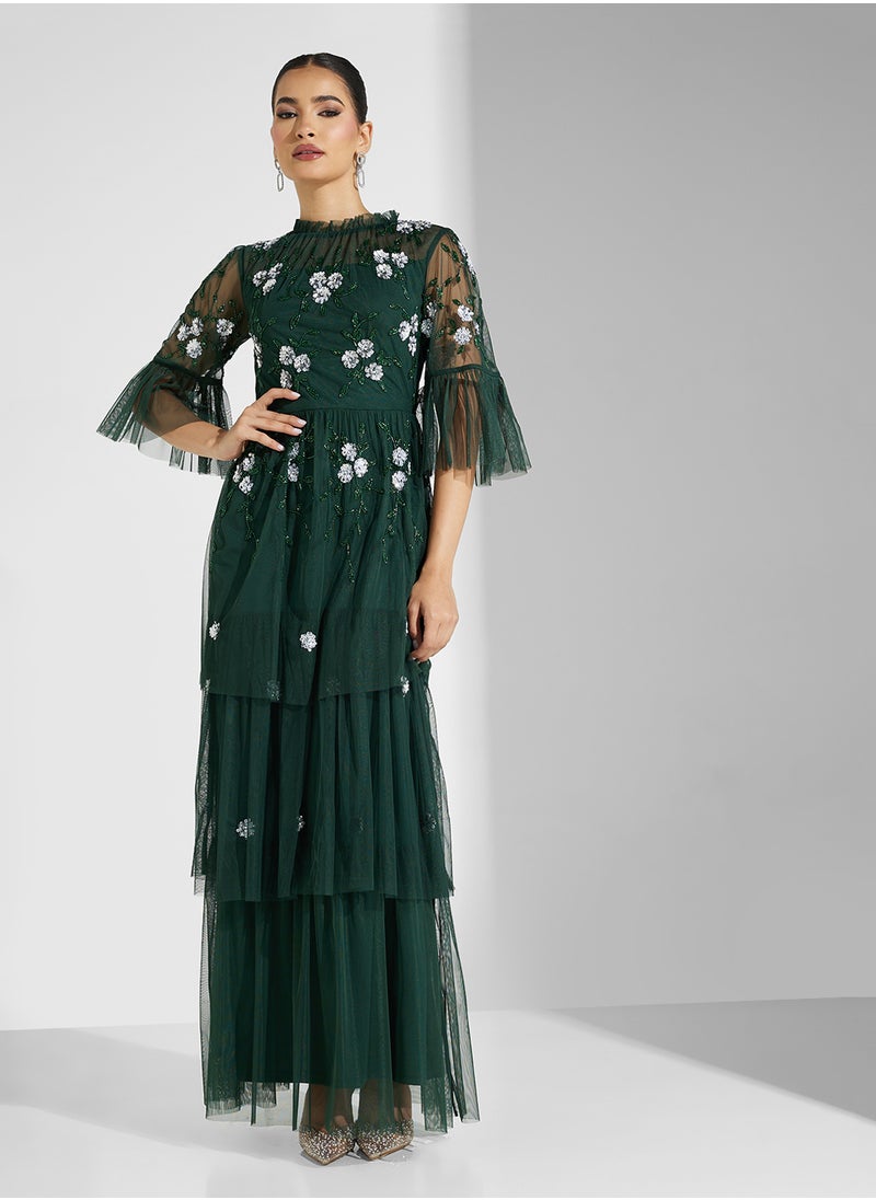 Frock and Frill - High Neck Ruffled Dress - Image 1