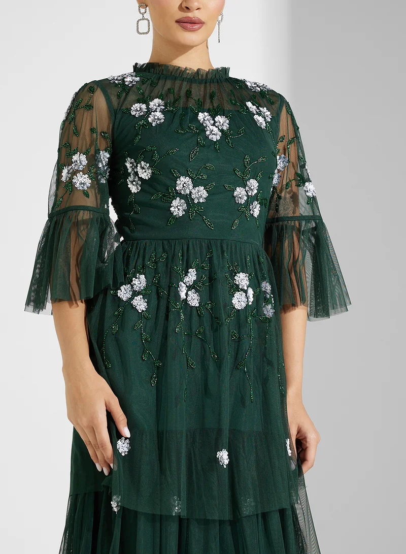 Frock and Frill Tiered Floral Dress