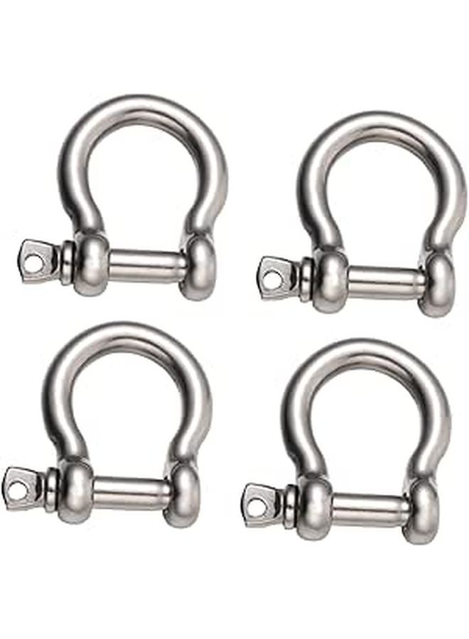 4 Pcs Stainless Steel Horseshoe D Ring Shackles Heavy Duty For Towing Winching Rigging - Image 1
