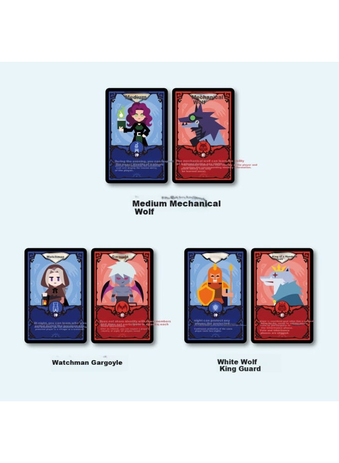 Werewolf Complete Card Game Set Mechanical Wolf Mask New Roles Dark Please Close Eyes Murder Game - Image 2