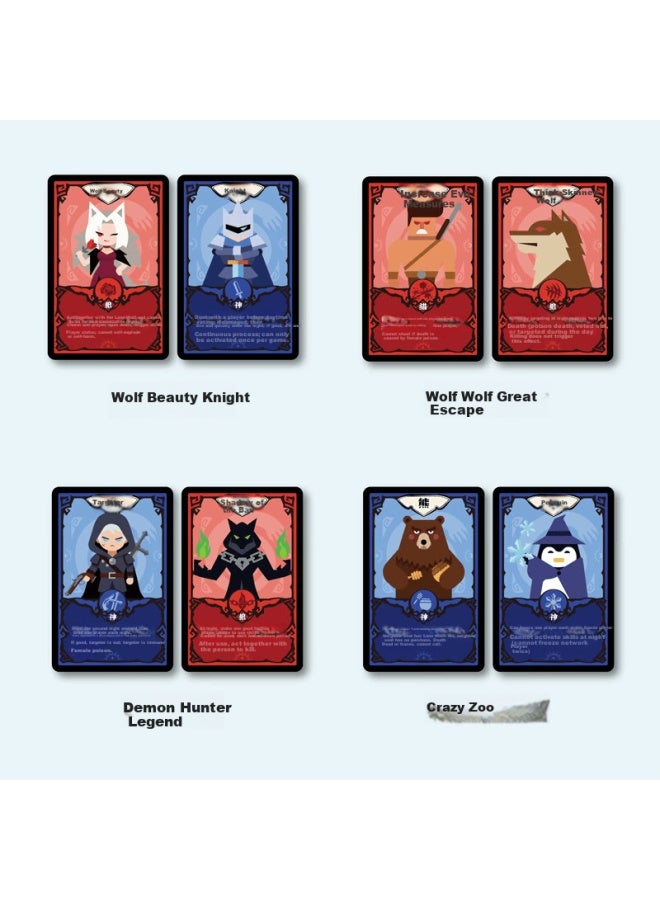 Werewolf Complete Card Game Set Mechanical Wolf Mask New Roles Dark Please Close Eyes Murder Game - Image 3