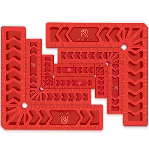 Relitec R Positioning Squares, 90 Degree Corner Clamp, Right Angle Clamp Woodworking Tool, Carpentry Squares, Carpenter Tool for Picture Frames, Cabinets or Drawers, Set of 6（3" 4"6"） - Image 1