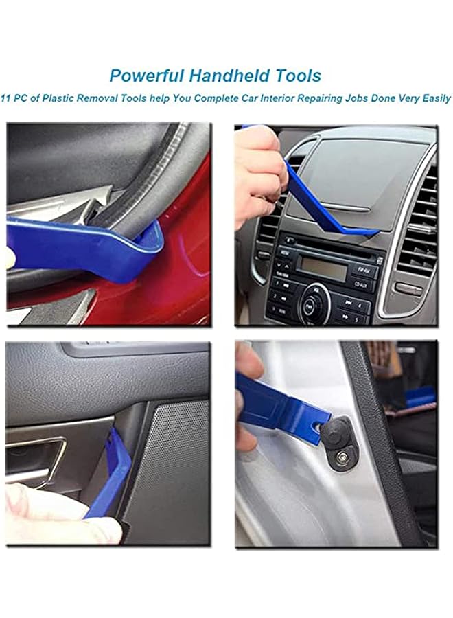 KASTWAVE Trim Removal Tool, Auto Panel Removal Tool Car Interior Trim Kit Fastener Rivet Remover Plastic Pry Tool For Automotive Radio Stereo Dash, Car Upholstery Toolkit - Image 4