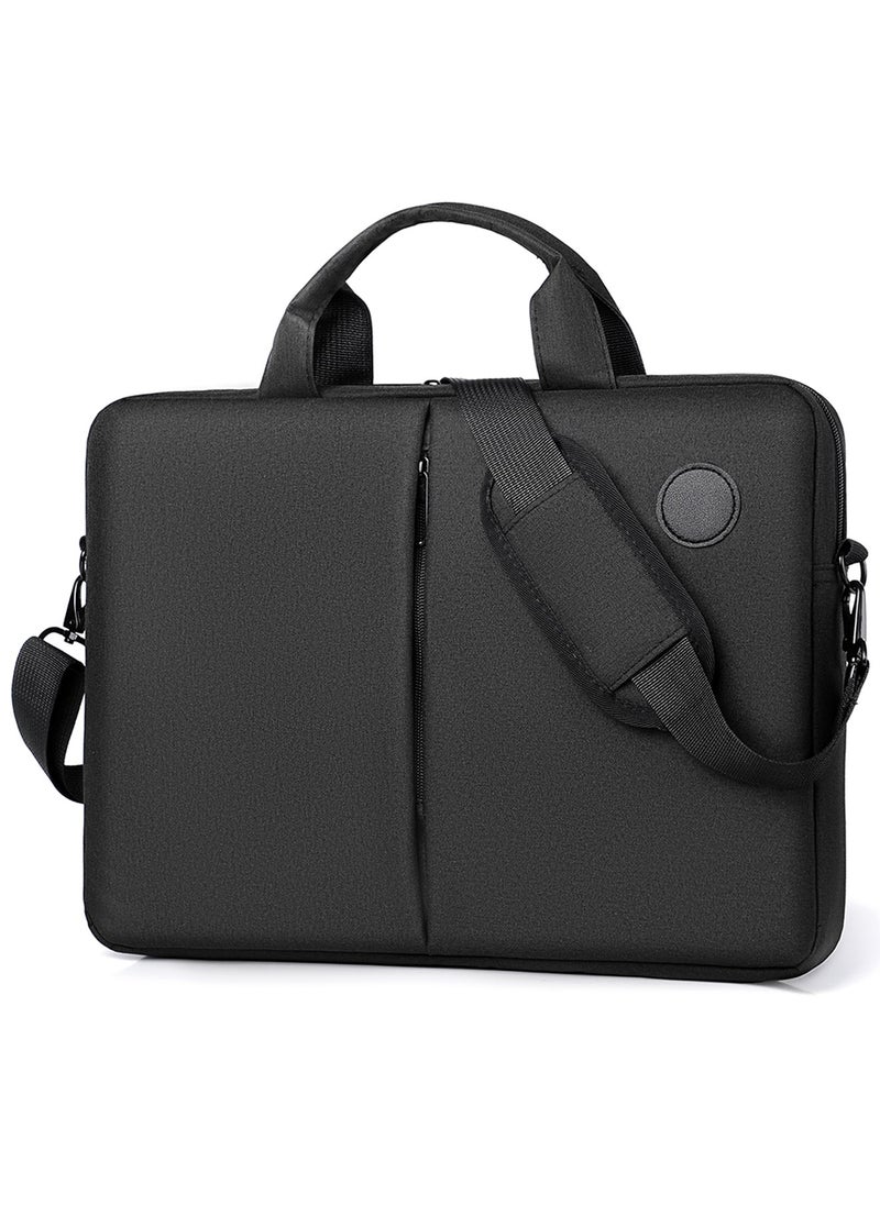 Qiccijoo - Qiccijoo Laptop Bag 15.6 Inch，Carry On Laptop Case Computer Bag for Men Women Business Briefcase Gifts for Travel/School Messenger Shoulder Bag with Strap-Black - Image 1