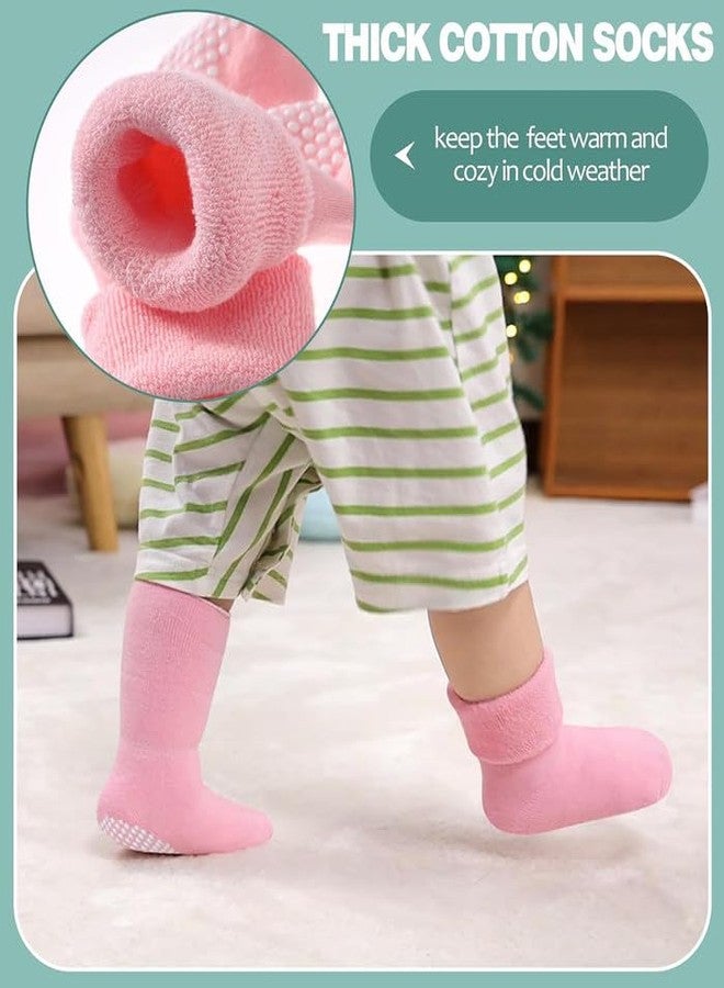 Yanwenx Baby Socks Cotton Breathable Anti Skid Thick Warm Kids Socks Pack Of 1_Green_3-4 Years - Image 4
