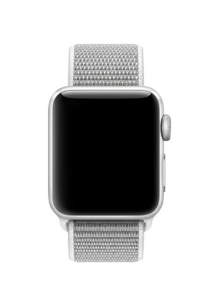 CATANES ( Nylon Sport Loop Band for Apple Watch 38mm 40mm 41mm ) Compatible with iWatch Series 7/SE/6/5/4/3/2/1 Seashell Light Grey Color - Image 2