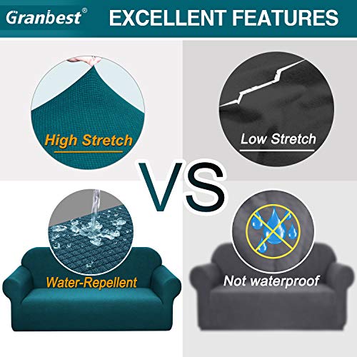 Granbest Premium Waterproof Sofa Cover High Stretch Couch Slipcover Super Soft Fabric Couch Cover (Blackish Green, Medium) - Image 4