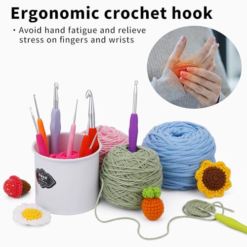 Iuuidu 3PCS Crochet Hooks, Ergonomic Handle Crochet Hooks for Arthritic Hands 3Size, Extra Long Crochet Needles for Beginners, Comfortable Smooth Knitting Needles for Handmade DIY Multicolor - Image 5