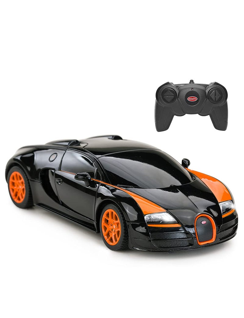 RASTAR RC Car 124 Bugatti Veyron 164 Grand Sport Vitesse Radio Remote Control Racing Toy Car Model Vehicle BlackOrange - Image 2