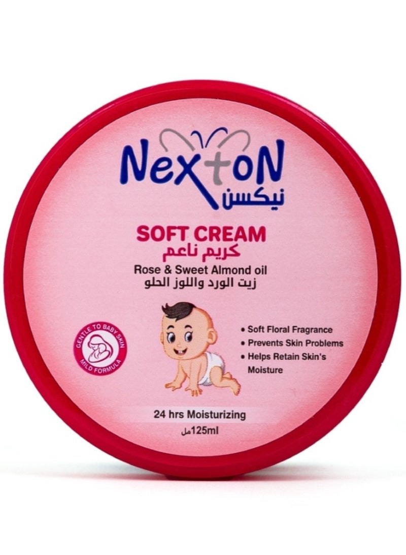 كريم ناعم ومرطب للبشرة الحساسة للأطفال بالورد واللوز الحلو من نيكستون 125 مل