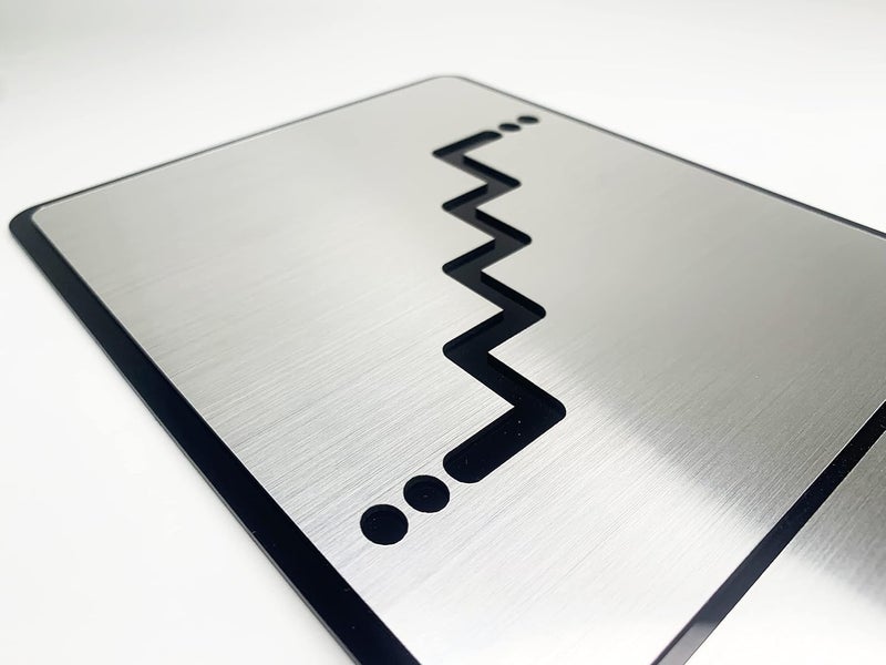 Vertical Root Inc ® STAIRS (BRUSH STEEL) SILVER Self adhesive Sign 5.5 inch by 9 inch, Mall Business Stores Cafe Shop corporate Hospital Hotel School Office - Image 3