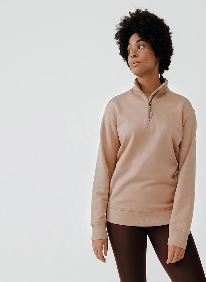 DECATHLON Women's zipped-collar running sweatshirt Warm + - Image 1