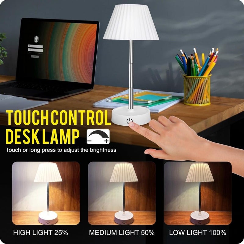 FAYBY Touch Control LED Night Lamp Collapsible Desk Lamp for Study Rechargeable Table Lamp for Bedroom Portable Bedside Light with Adjustable Brightness and USB Charging 1 Pcs - Image 4