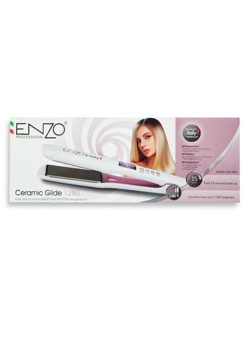 ENZO - Professional hair straightener , salon temperature reaches 1280 degrees Fahrenheit to suit thick hair EN-3990 - Image 1
