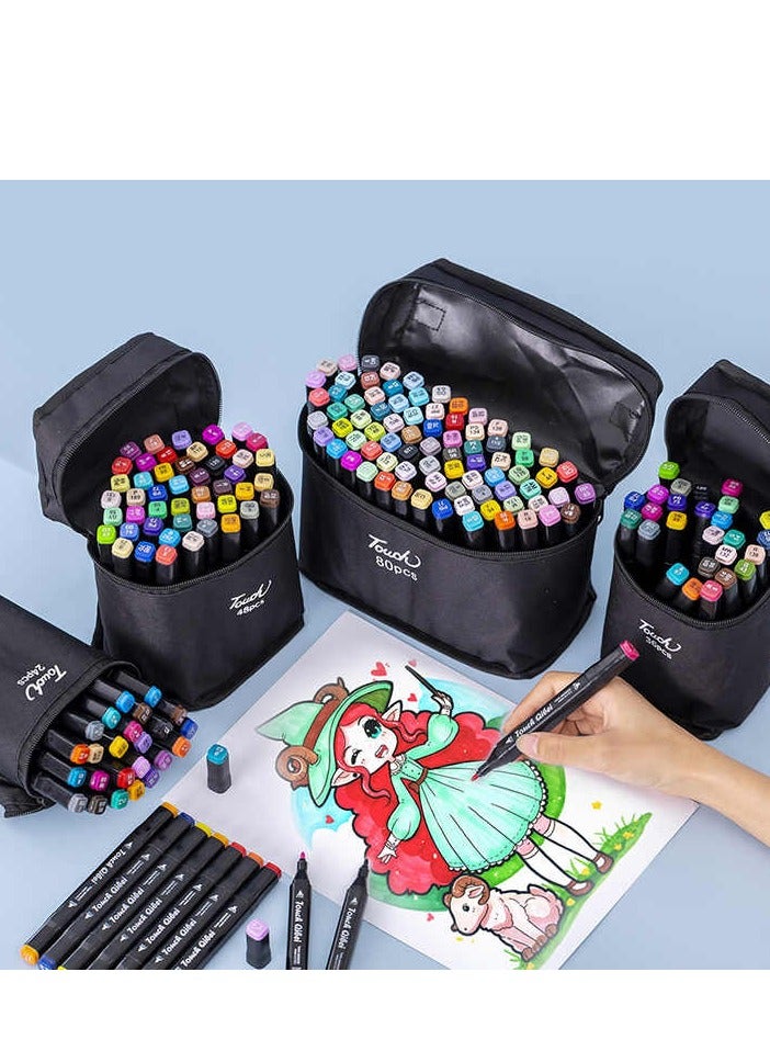 Touch Double Head Color Marker Set - 80 colors with storage bag - Image 1