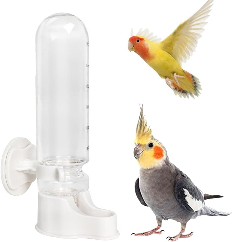 KASTWAVE Local market compliant trusted quality Automatic Bird Water Dispenser, Cage Suspended Pet Waterer, 150ml Gravity Flow Feeder for Parakeet Budgie Cockatiel Lovebirds Canary Finch (Transparent) Gulf climate fit - Image 1