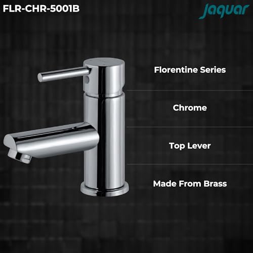 JAQUAR Florentine Series Table Mounted Regular HOT and Cold Basin Mixer/TAP (Chrome) | TOP Lever, Brass Body Water Tap/Faucet/Cock for Bathroom | FLP-CHR-5001BPM - Image 3