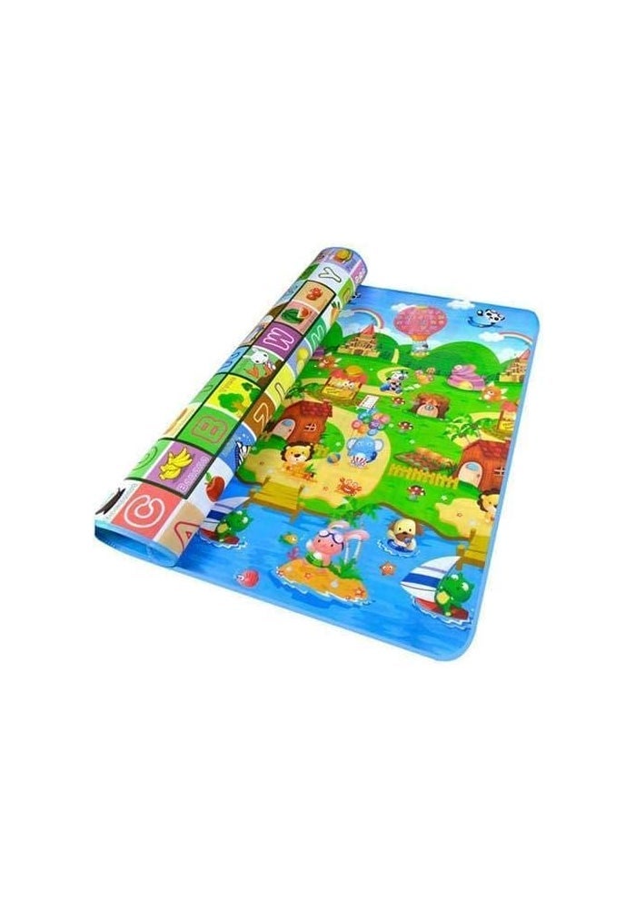 Delopik Kid's Floor Activity Happy Farm Rug Crawling Carpet - Waterproof Non-Slip Reversible Playmat (120 x 180 cm) - Image 1