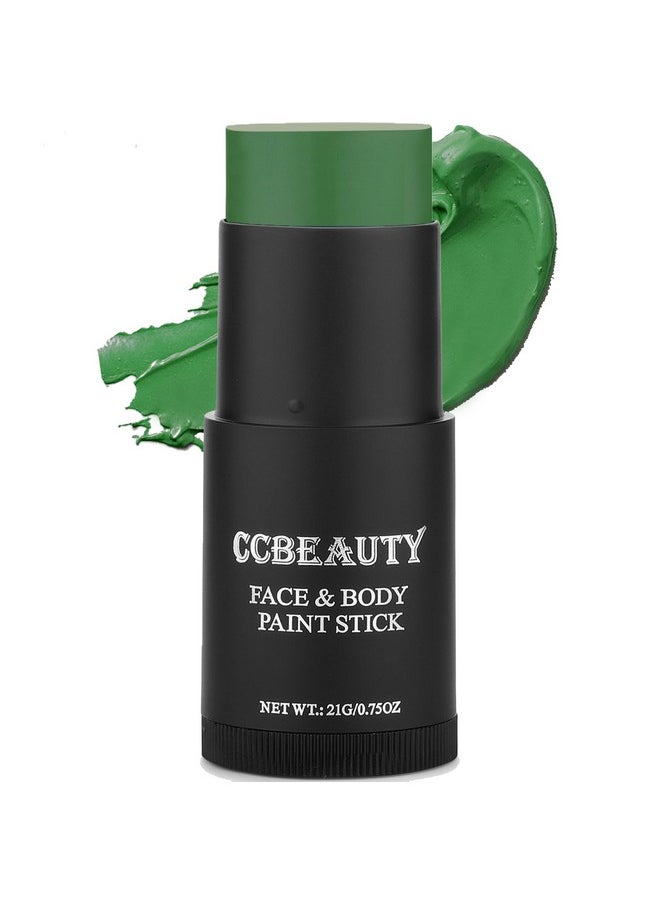 CCbeauty - CCBeauty Witch Green Face Body Paint Stick, St. Patrick's Day Grease Dark Green Eye Black Sticks for Sports, Hypoallergenic Camo Hulk Hunting FacePaint Makeup Halloween Cosplay Costume Party - Image 1