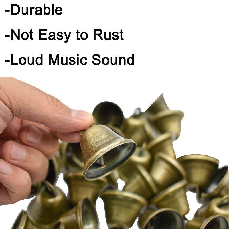 Maydahui 35 PCS Vintage Bronze Jingle Bells (1.7 X 1.5 Inches) for Dog Doorbell Potty Training Housebreaking Making Wind Chimes Christmas Bell - Image 5