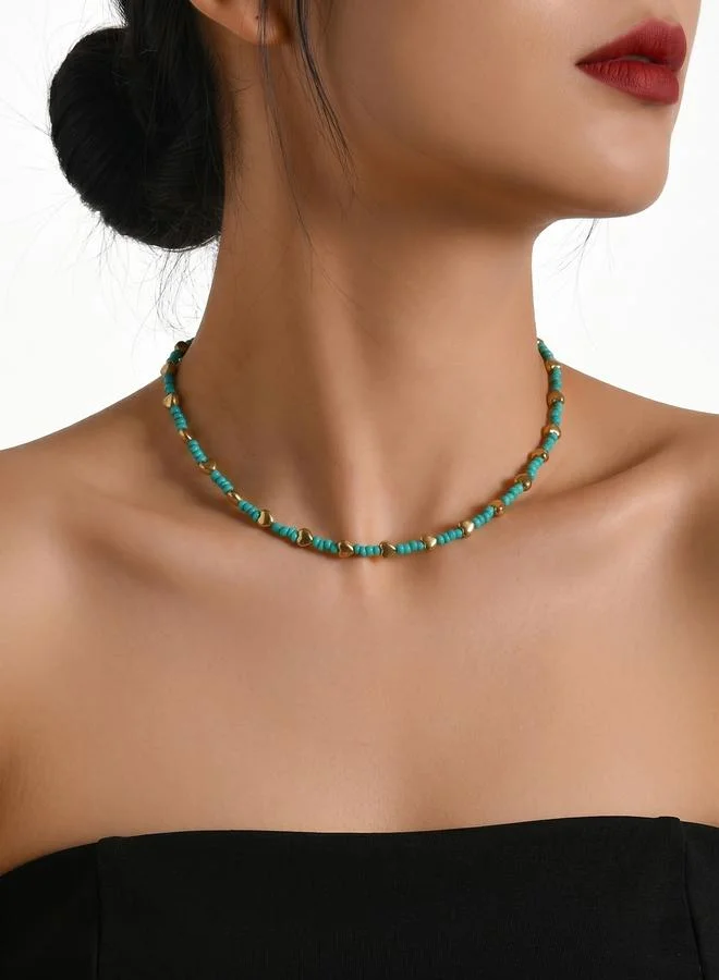 تايك تو Heart-Shaped Beaded Necklace