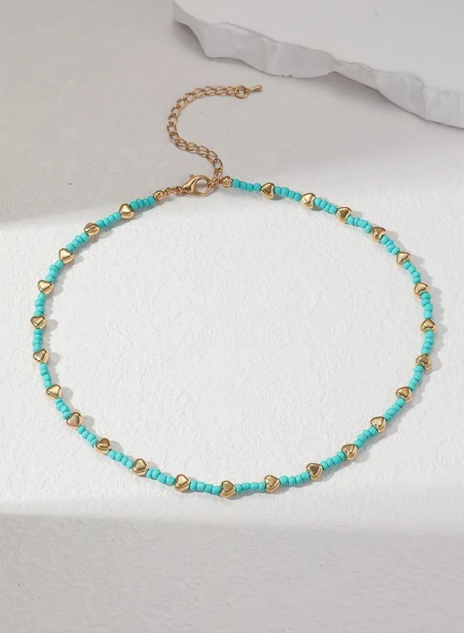 تايك تو Heart-Shaped Beaded Necklace