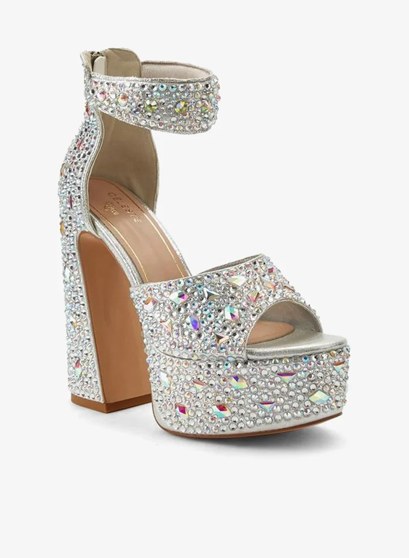 Celeste Women Embellished Block Heel Sandals