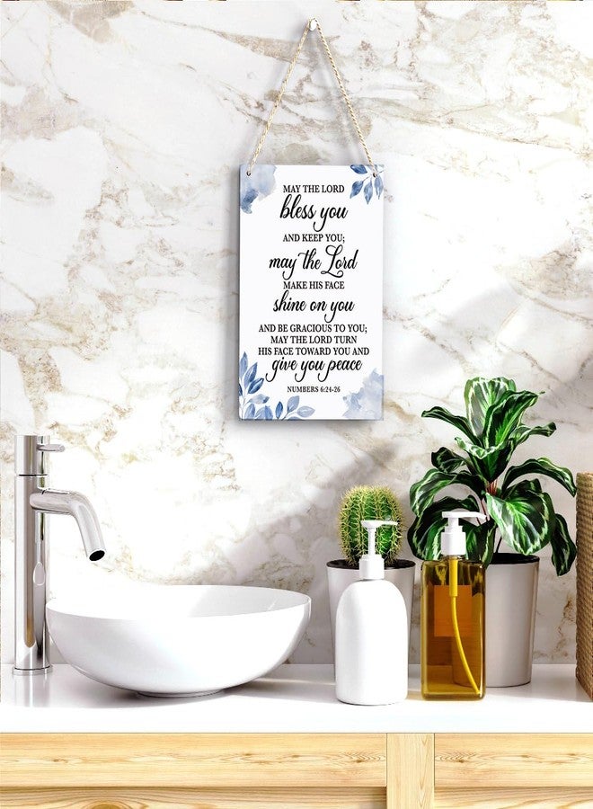 BELLOWDEER May The Lord Bless You Numbers 6:24-26 Inspirational Decor Christian Gifts Bible Verse Wall Art Scripture Wooden Hanging Sign for Modern Home Office Bathroom Bedroom Wall Art Decoration 8x10 Inches - Image 5