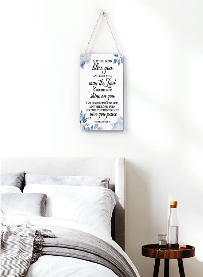 BELLOWDEER May The Lord Bless You Numbers 6:24-26 Inspirational Decor Christian Gifts Bible Verse Wall Art Scripture Wooden Hanging Sign for Modern Home Office Bathroom Bedroom Wall Art Decoration 8x10 Inches - Image 3
