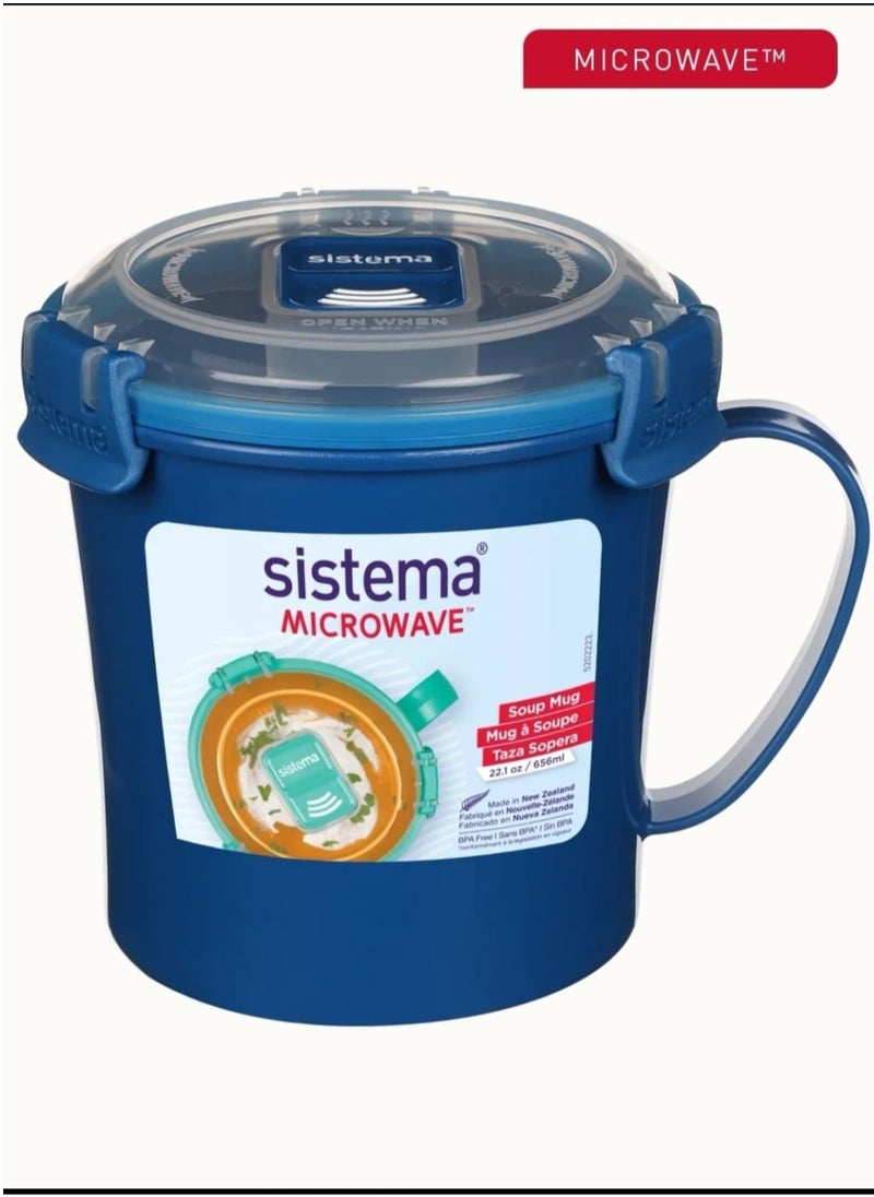 sistema Sistema Microwave Soup Mug  656 Ml - Multi Colour(Misty Purple-Ocean Blue-Minty Teal)  - Image 1