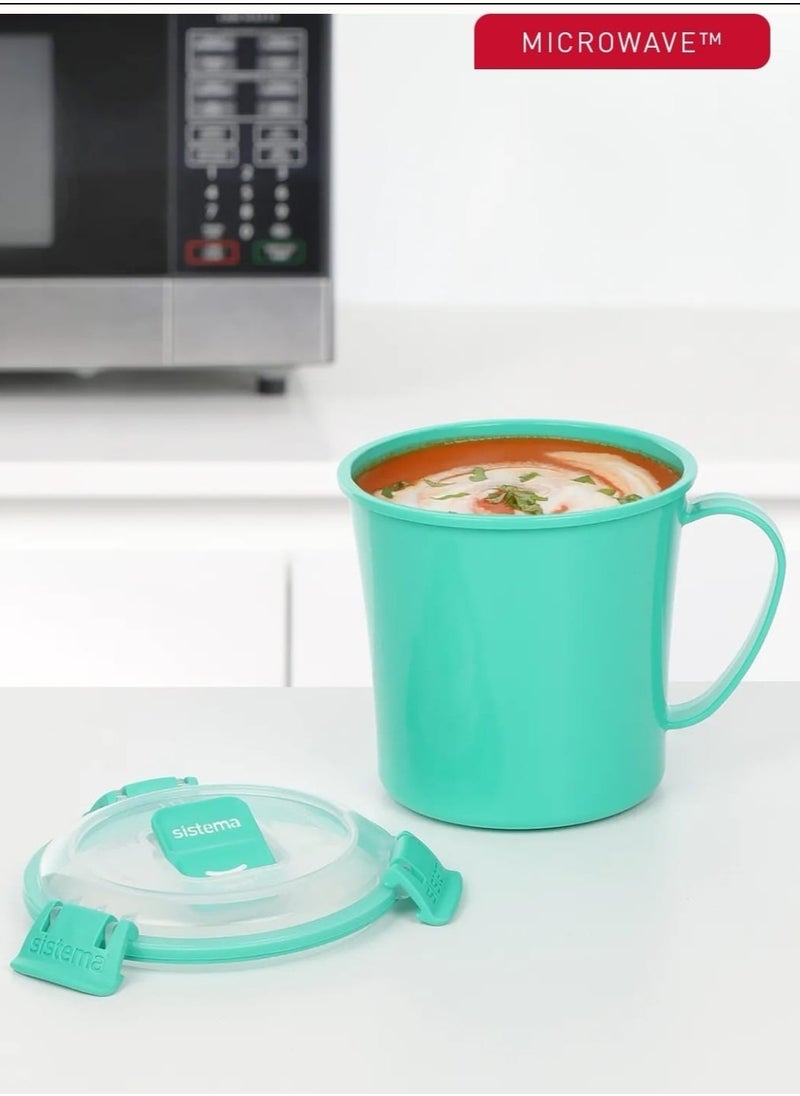 sistema Sistema Microwave Soup Mug  656 Ml - Multi Colour(Misty Purple-Ocean Blue-Minty Teal)  - Image 3